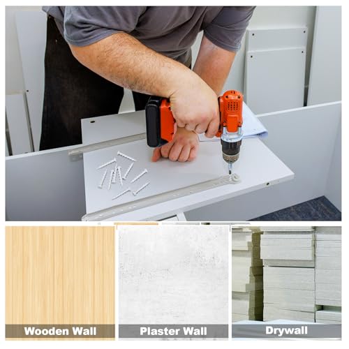 Blulu 100 Pcs Drywall Anchors 1/4 x 1-1/2 Inch Alloy Steel Light Wall Anchors Heavy Duty Self Drilling Screws for Drywall, Wood and Other Masonry Materials (White) - color: White