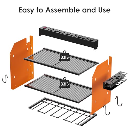CCCEI Wall Mount Modular Tool Charging Organizer, Orange, 1 Pack, 3 Tier. - color: Orange