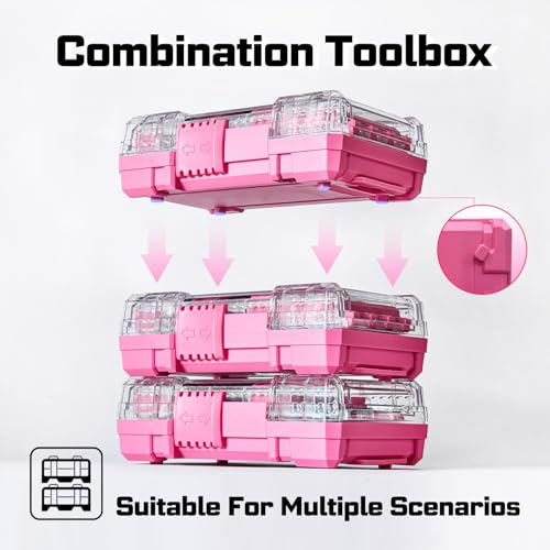 Geinxurn 2Pcs Storage Box Case, small parts box with detachable divider, Screwdriver Bit Set Box - style: STKB002