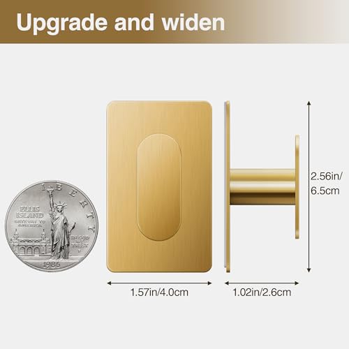 pickpiff Adhesive Towel Hooks: 20LB Extra Strong Wall Hanger, Gold 4 Pack - color: Glod, size: 4 Pack