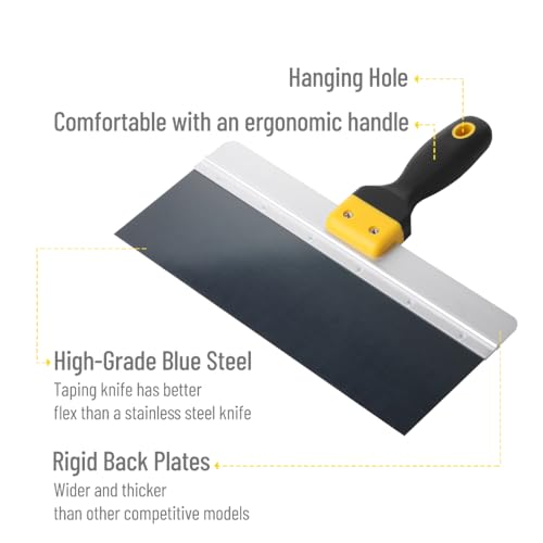Bates- Taping Knife, 14 Inch, Blue Steel Drywall Taping Knife - size: 14 Inch