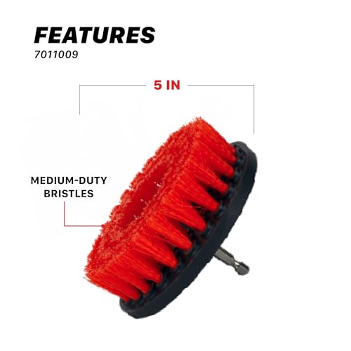 Maxshine 2", 4", & 5" M8 Medium-Duty Upholstery Carpet Brush with Drill Attachment Set – Power Scrubber Attachment for Car Detailing – Removes Grime, Stains & Spots from Fabric, Seats & Carpets - size: Medium-Duty Set