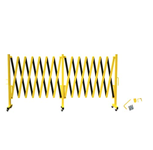 Trafford 16-Ft Industrial Expandable Metal Barricade, Yellow/Black Gate - size: 16 feet, Yellow and Black