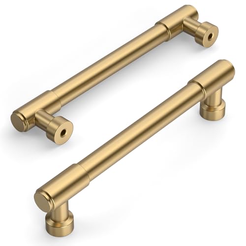 Amerdeco 10 Pack Champagne Bronze Cabinet Pulls 5 Inch(128mm) Hole Center Drawer Pulls Cabinet Hardware Kitchen Cabinet Handles for Bathroom ZH0075 - color: Champagne Bronze, size: 5"/128MM Hole Center