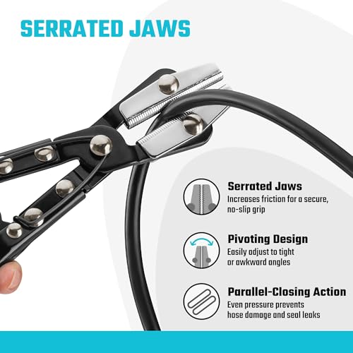 DURATECH Ratcheting Hose Pinch off Pliers, Hose Clamp Pliers, 3-Piece Set