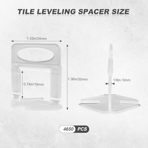 Storystore 4650pcs Tile Leveling System Clips 1/8 Inch Tile Spacers - size: 1/8 Inch 4650 Spacers