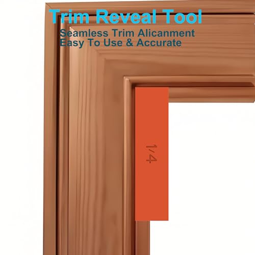 1/4" Trim Reveal Tool - Precision Trim Gauges - Non-Damaging Hard Plastic Door Reveal Marking Tools for Accurate Jamb Marking - Wood Reveal Spacing Tool (Orange) (Pack of 3) - size: 1/4 orange (Pack of 3)