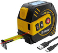 2-in-1 Laser Tape Measure USB-C Recharge 262Ft Laser & 16Ft Tape Red-Beam - color: Red Laser Tape 16ft+262ft