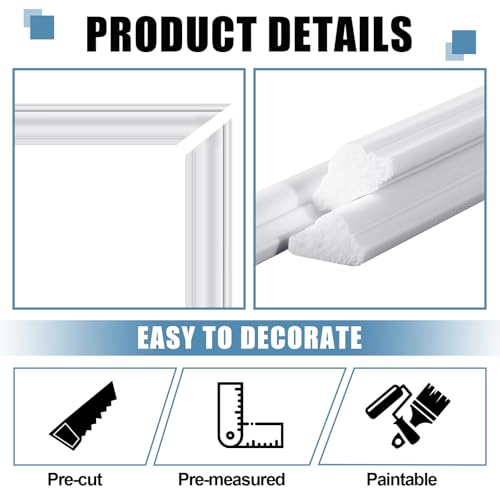 Pangda 3set Peel and Stick Wall Molding Kit 3D Premade, 24x96in+48x96in - size: 24x96in+48x96in