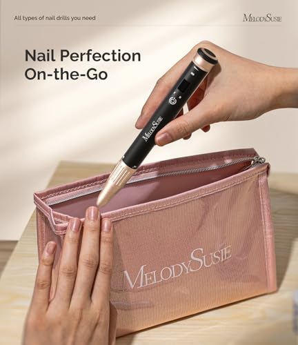 MelodySusie Pen-Shaped Cordless Nail Drill 30,000RPM SM220G for Nail Artist - size: Black