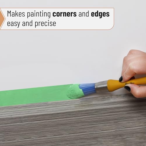 Bates- Trim Brush, 0.75 Inch, Edge Painting Tool, Trim Paint Brushes, Trimmer Edger, Trim Brush - color: Mustard Yellow, size: 0.75 inch, 1 Pack