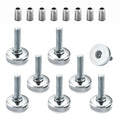 POWERTEC Threaded Leveling Feet 8PK with 3/8"-16 Threaded Inserts, Heavy Duty Adjustable Furniture Levelers with Large Nylon Foot for Cabinets, Benches, Tables & More (71189-P2) - size: Leveling Feet Insert, Set of 8
