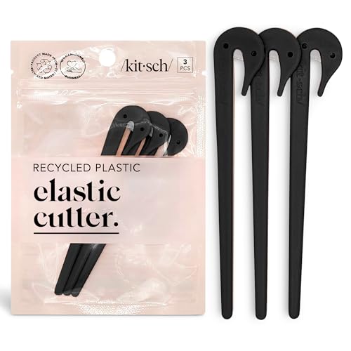 Kitsch Elastic Hair Tie Cutter Tool - Black, 3pc Set - color: Black