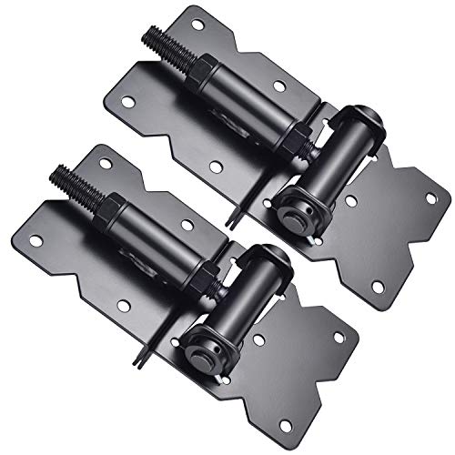 Self Closing Gate Hinges Heavy Duty, 90 Degree Adjustable, 2 Pcs - color: Black(1pcs)