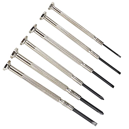 6 PCS Precision Screwdriver Sets, Eyeglass Repair Kit Screwdriver, Mini Screwdriver Set, Flat Head and Philips Head Screwdriver Sets, With 6 Different Sizes, Suitable For Watch, Electronic Repairs
