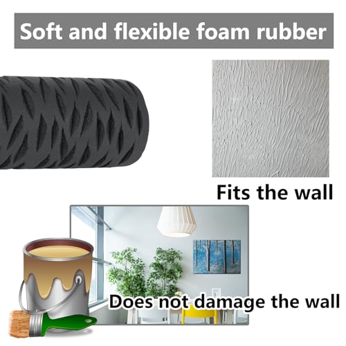 Jayen 9" Drywall Texture Roller, Tree Bark Pattern Paint Applicator