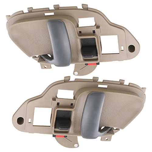 APPERFiT Interior Door Handle w/Bezel Kit (Tan) Compatible with 1995-2002 Chevy Chevrolet GMC Truck C1500 C2500 C3500 K1500 K2500 K3500 Suburban Tahoe Yukon 15708051 15708052 - color: Tan
