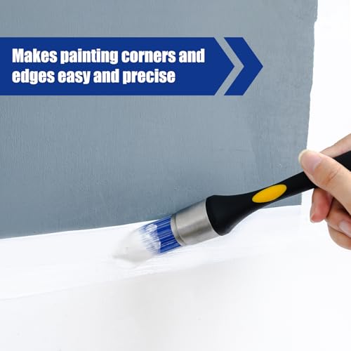 Mister Rui Round Trim Brush Set, 3 Pcs Paint Brushes for Trim, Tight Space - size: 3PCS, 0.6", 0.75", 1"