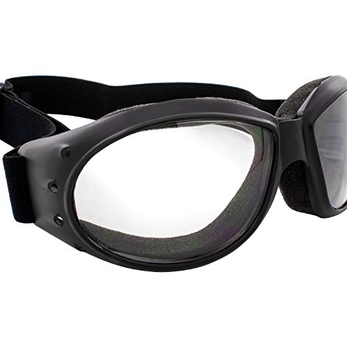Global Vision Eliminator Dirt Bike Padded Motorcycle Riding Goggles for Men and Women (Black Frame/Smoke Lens) - color: Black Frame/Clear Lens