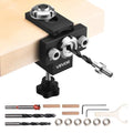 VEVOR Doweling Jig Kit, Self Centering Dowel Drill Jig for Straight Holes, Aluminum Alloy Woodworking Joints Tool with 3 Size Drill Bits 5/16", 3/8", and 19/32", Adjustable Width, for Wood Working - size: Ultra, style: Doweling Jig