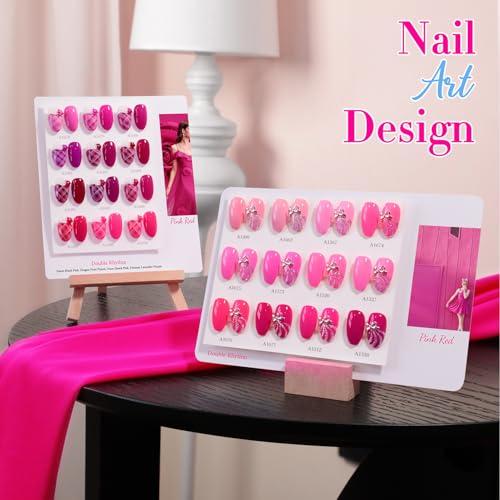 Double Rhythm 28Pcs 0.5Oz Gel Nail Polish Set Same Color Same Bottle Gel Polish Kit Nail Art Manicure Salon DIY at Home for Women (Bright Pitaya Pink Purple Red Collection-T24-13) - color: Bright Pitaya Pink Purple