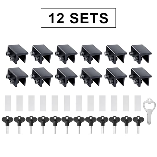 ZRFCXE Window Locks, Fits Horizontal & Vertical Sliding Windows (12 Pack) - color: Black, size: 12 Pack