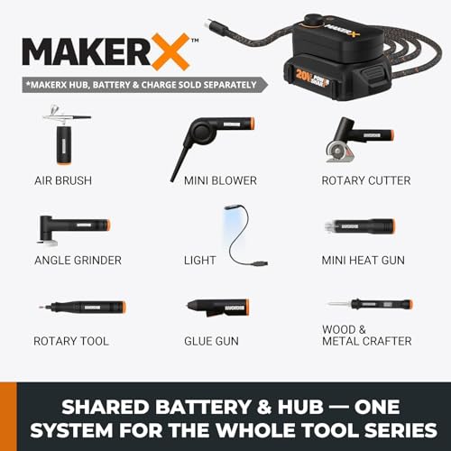Crafting Tool Combo Kit - Mini Rotary, Airbrush Gun with Compressor for Sanding, Carving, Engraving, Painting, 20V Power Share Battery and 45-Piece Accessories Included - size: 2 PCS Air Brush Combo