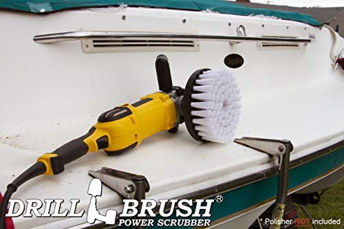 Carpet Cleaner Scrub Brush for Polisher - 7 Inch Soft White Drill Brush - color: White