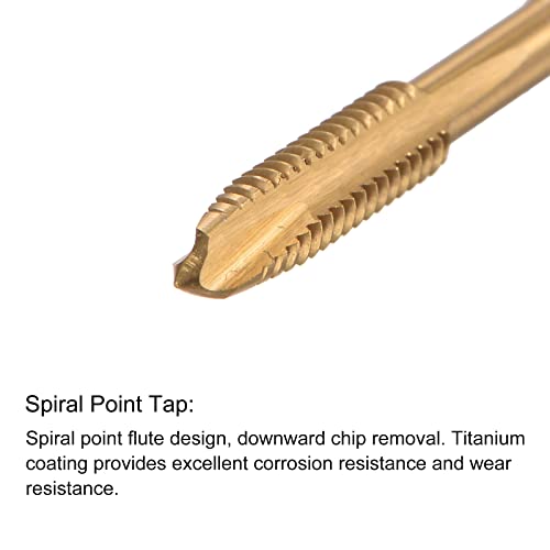 uxcell M4 x 0.7 Spiral Point Thread Tap and 3.3mm Drill Bit Set, Metric Titanium Plated Cobalt High Speed Steel Machine Screw Thread Tap Threading Tool - size: M4 x 0.7 + 3.3mm