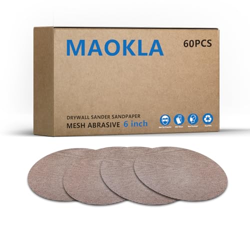60 Pcs 6-Inch Mesh Sanding Discs, 80-320 Grit, Hook & Loop Mesh Pads for Random Orbital Sander - Durable, Anti-Slip, for Wood, Metal, Paint Finishing - style: 6 Inch Mesh Sanding Discs