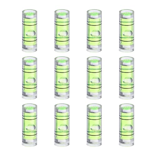 HARFINGTON 12pcs Mini Cylindrical Bubble Spirit Level Vials 4.5x12mm - size: 4.5x12mm