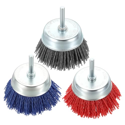 DTGN 3 Pcs Wire Cup Brush Set for Drill, 1/4 Inch Round Shank - style: Round Shank