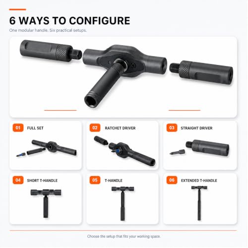 42 in 1 Magnetic Ratchet Screwdriver Set with Detachable T-Handle - color: Grey, size: 42 in 1