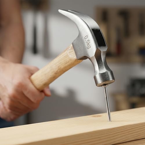 LEXININ 6 Pcs 16oz Claw Hammer, Carpenter Hammer with Wood Handle for Nail Removal Home Use