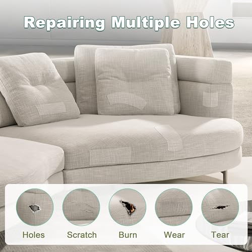 BESEZX Linen Fabric Repair Tape Upholstery Tape 3x79 Inch - color: Beige Grey, size: 3*79 inch