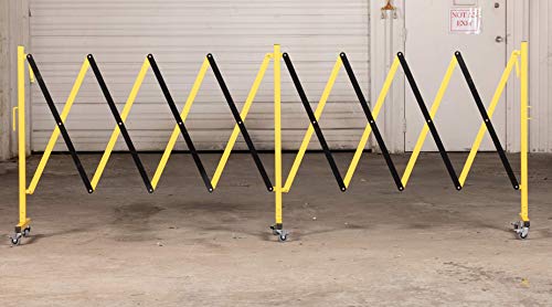 Trafford 16-Ft Industrial Expandable Metal Barricade, Yellow/Black Gate - size: 16 feet, Yellow and Black