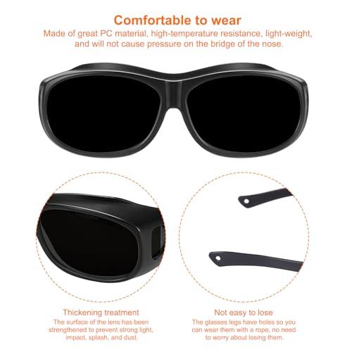 HARFINGTON Welding Safety Glasses IR PPE Protective Glasses Lens CE Certified Protective Welding Eyewear - color: Black, size: Shade 8