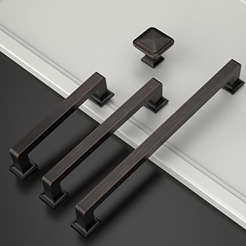 Amerdeco 10 Pack Oil Rubbed Bronze Cabinet Pulls 3 Inch(76MM) Hole Centers Kitchen Cabinet Hardware Cupboard Handles Drawer Pulls ZH0019 - color: Oil Rubbed Bronze, size: 3" Hole Center