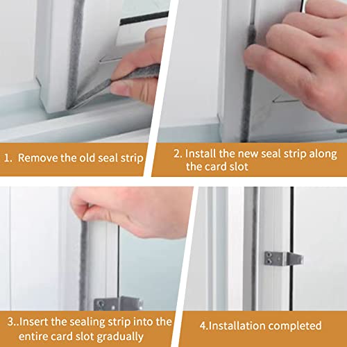 Weather Stripping Door Seal - 5m (16ft) Brush Weather Stripping,Card-Slot Seal Strip Pile Weatherstrip for Door Window (6mm x 8mm (Backing 0.236 x Brush 0.315 Inch) Gray) - size: 6 mm x 8 mm