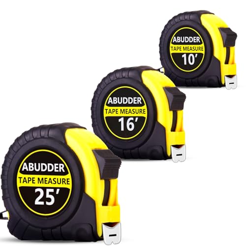 3 PackTape Measure,Easy Read Measuring Tape Retractable with Fractions 1/8, Measurement Tape - color: Yellow 1