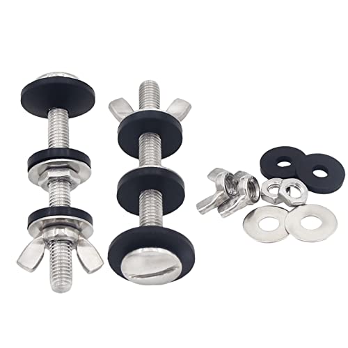 Universal Toilet Tank To Bowl Gasket,2 Kind Gasket and 2 Sets 5/16*3.15 inch Stainless Steel Heavy Duty Rustproof Bolt Hardware Kit,Fits Most 2-Inch and 3-Inch flush valve opening 2-Piece Toilet Tanks - style: 2Pcs Gasket with 2 Sets Stainless Steel Bolt