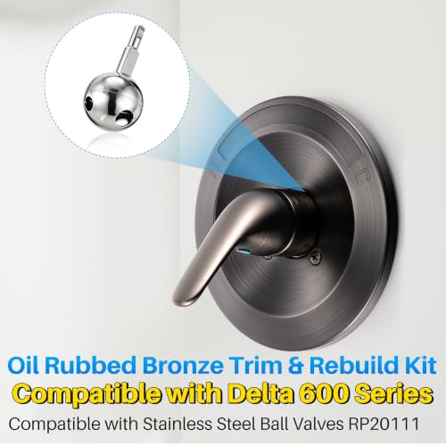 Shower Trim Kit Compatible with Delta RP54870, Lever, Oil Rubbed Bronze - color: Oil Rubbed Bronze