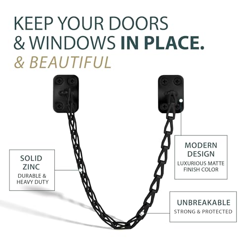 Mega Handles Transom Chain 12-Inch Matte Black (3-Pack) - Window Restraint - color: Matte Black, size: 3 Pack