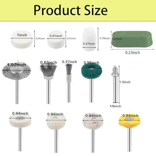 246PCS Polishing Buffing Wheel Polishing Kit for Dremel, Felt Wool Pad Set with Polish Compound, Wheel Grinding Head Point & Mandrel Kit Accessories Tools with 1/8" Shank for Jewelry Metal Polishing