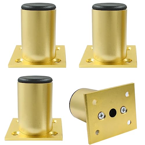 4-Pack Adjustable Aluminum Alloy Furniture Legs 2.36" Height Gold - color: Gold, size: 2.36 Inch