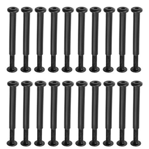 20 Sets M4 x 35mm Black Binding Post Screws,Hex Drive Rivet Socket - size: M4 x 35mm