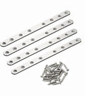 4 Pack Flat Mending Plate for Wood, Stainless Steel Straight Brackets Flat Repair Fixing Wood Brace Joining Plates Connector with Fixing Screws (4, One line shape10in) - size: One Line Shape 10 in