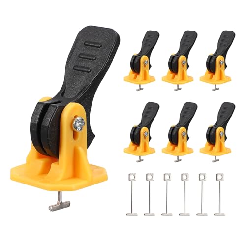 uxcell Tile Leveling Kit 50 Pcs Reusable Leveler +50 Pcs Replaceable Steel T-Pin Tile Leveling System Fits 1.5mm for Wall & Floor, Yellow - color: Yellow, size: 1.5mm