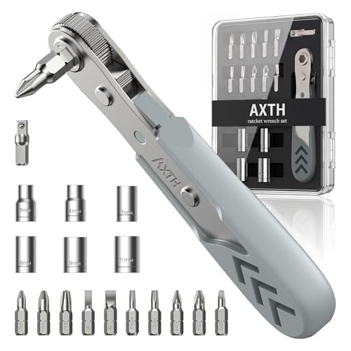 AXTH 17in1 Right Angle Ratchet Screwdriver Set, [Bearing Steel] Repair Tool - style: 17in1