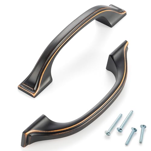 3 Inch Oil Rubbed Bronze Cabinet Pulls Arch Handles 10 Pack P2409 - color: Oil Rubbed Bronze, size: 3" Hole Centers-10 Pcs